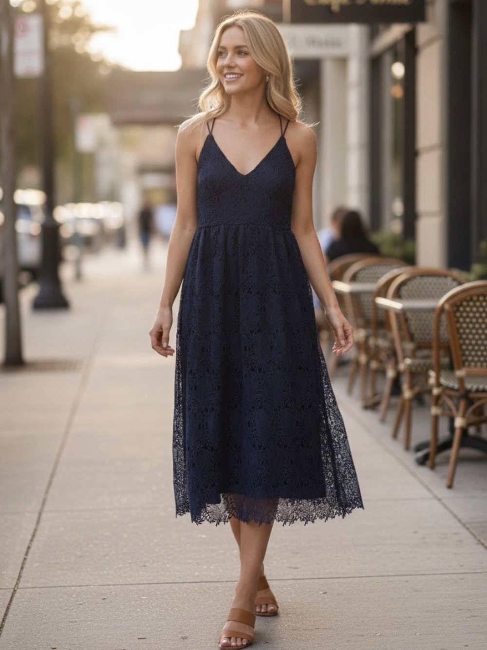 Navy Lace Dress